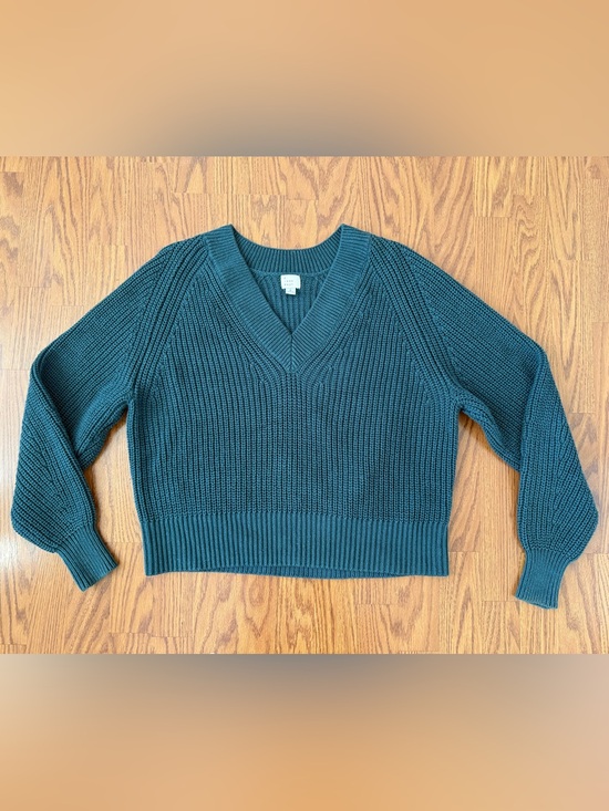 a new day Sweaters - a new day Dark Green Teal V Neck Sweater Women’s Size Small